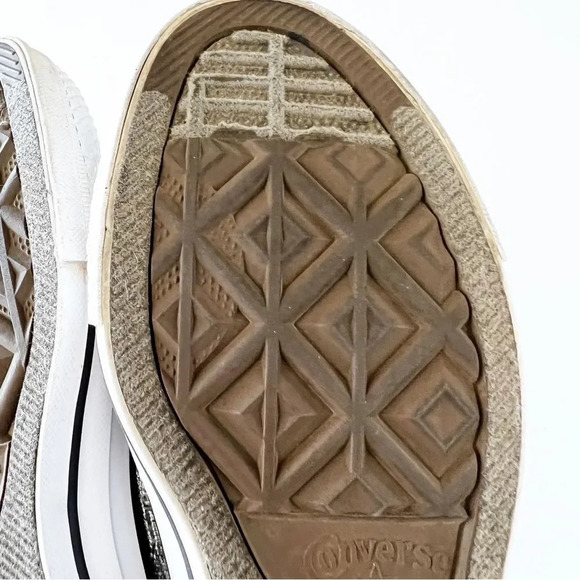 Converse Allstar Silver Sparkle Classic Sneakers Size 6 Women’s Wedding Chucks - Picture 9 of 10